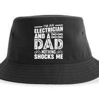 IM An Electrician And A Dad Nothing Shocks Me Funny Gift For Fathers Sustainable Bucket Hat