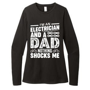 IM An Electrician And A Dad Nothing Shocks Me Funny Gift For Fathers Womens CVC Long Sleeve Shirt