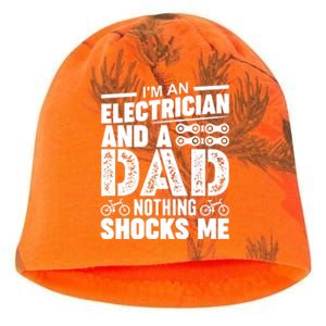 IM An Electrician And A Dad Nothing Shocks Me Funny Gift For Fathers Kati - Camo Knit Beanie