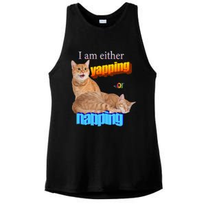 I Am Either Yapping Napping Cute Cat Ladies PosiCharge Tri-Blend Wicking Tank