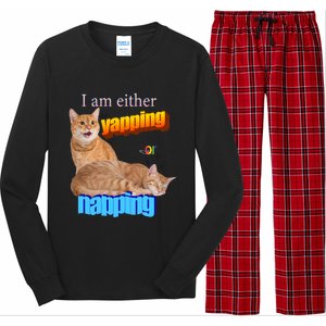 I Am Either Yapping Napping Cute Cat Long Sleeve Pajama Set