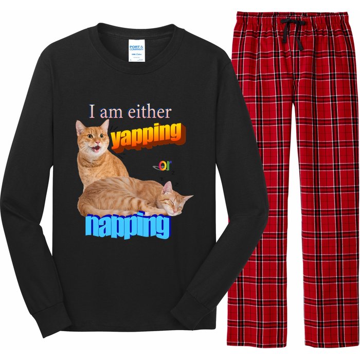 I Am Either Yapping Napping Cute Cat Long Sleeve Pajama Set