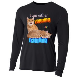 I Am Either Yapping Napping Cute Cat Cooling Performance Long Sleeve Crew