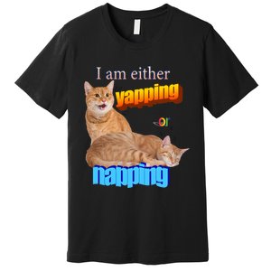 I Am Either Yapping Napping Cute Cat Premium T-Shirt