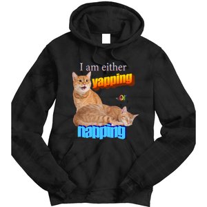 I Am Either Yapping Napping Cute Cat Tie Dye Hoodie