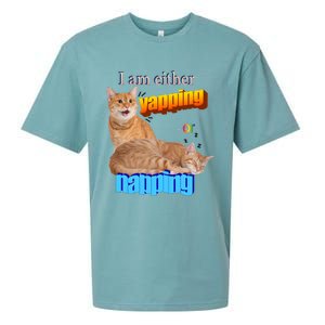 I Am Either Yapping Napping Cute Cat Sueded Cloud Jersey T-Shirt