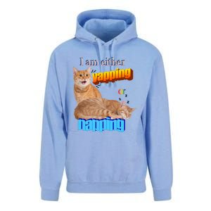 I Am Either Yapping Napping Cute Cat Unisex Surf Hoodie