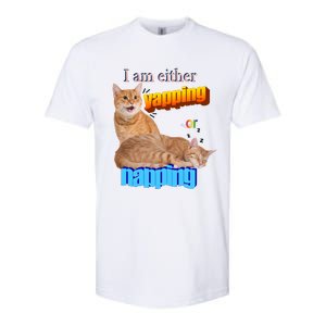 I Am Either Yapping Napping Cute Cat Softstyle CVC T-Shirt