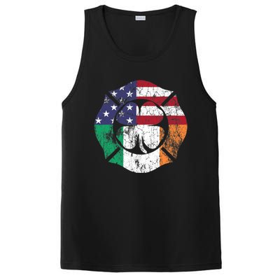 Irish American Flag Ireland Flag ST PATRICKS DAY Firefighter PosiCharge Competitor Tank