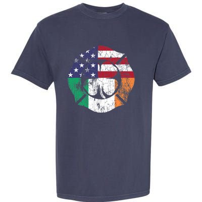 Irish American Flag Ireland Flag ST PATRICKS DAY Firefighter Garment-Dyed Heavyweight T-Shirt