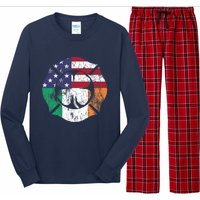 Irish American Flag Ireland Flag ST PATRICKS DAY Firefighter Long Sleeve Pajama Set