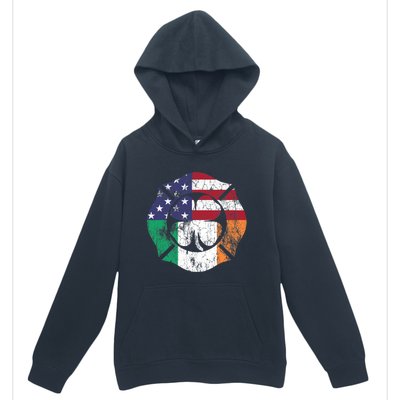 Irish American Flag Ireland Flag ST PATRICKS DAY Firefighter Urban Pullover Hoodie