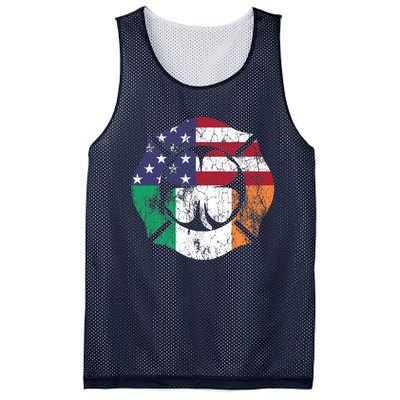 Irish American Flag Ireland Flag ST PATRICKS DAY Firefighter Mesh Reversible Basketball Jersey Tank