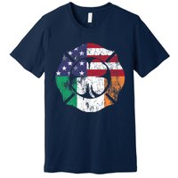 Irish American Flag Ireland Flag ST PATRICKS DAY Firefighter Premium T-Shirt