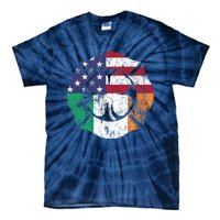 Irish American Flag Ireland Flag ST PATRICKS DAY Firefighter Tie-Dye T-Shirt