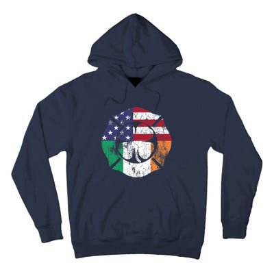 Irish American Flag Ireland Flag ST PATRICKS DAY Firefighter Tall Hoodie