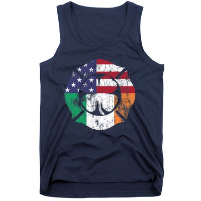 Irish American Flag Ireland Flag ST PATRICKS DAY Firefighter Tank Top