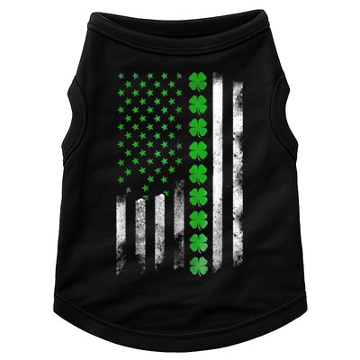 Irish American Flag Shamrock Clover Happy St Patrick's Day Doggie Tank