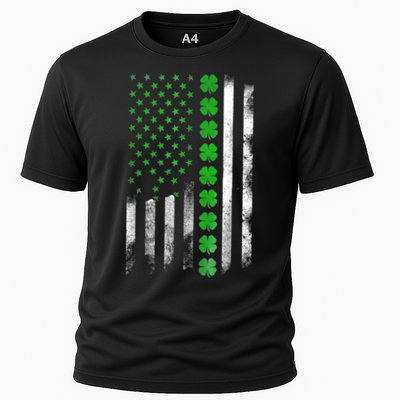 Irish American Flag Shamrock Clover Happy St Patrick's Day Performance Shirt