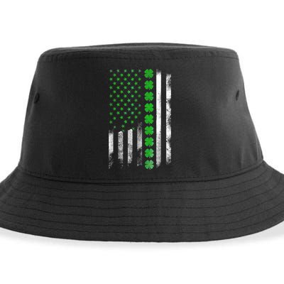 Irish American Flag Shamrock Clover Happy St Patrick's Day Sustainable Bucket Hat