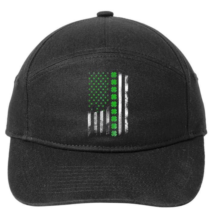 Irish American Flag Shamrock Clover Happy St Patrick's Day 7-Panel Snapback Hat