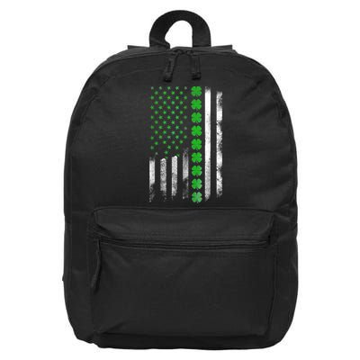 Irish American Flag Shamrock Clover Happy St Patrick's Day 16 in Basic Backpack
