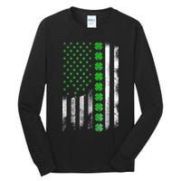 Irish American Flag Shamrock Clover Happy St Patrick's Day Tall Long Sleeve T-Shirt