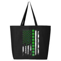 Irish American Flag Shamrock Clover Happy St Patrick's Day 25L Jumbo Tote