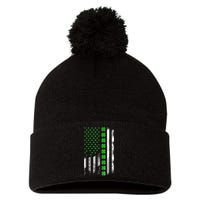 Irish American Flag Shamrock Clover Happy St Patrick's Day Pom Pom 12in Knit Beanie