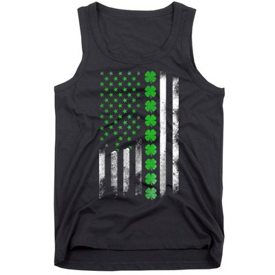 Irish American Flag Shamrock Clover Happy St Patrick's Day Tank Top