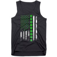 Irish American Flag Shamrock Clover Happy St Patrick's Day Tank Top