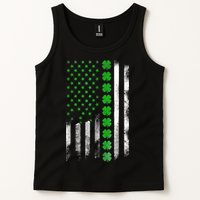 Irish American Flag Shamrock Clover Happy St Patrick's Day Tank Top