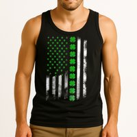 Irish American Flag Shamrock Clover Happy St Patrick's Day Tank Top