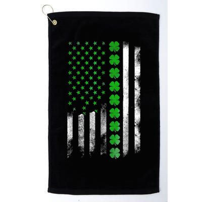Irish American Flag Shamrock Clover Happy St Patrick's Day Golf Towel