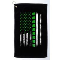 Irish American Flag Shamrock Clover Happy St Patrick's Day Golf Towel