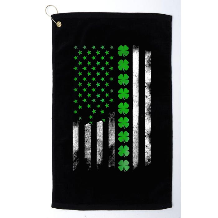 Irish American Flag Shamrock Clover Happy St Patrick's Day Golf Towel
