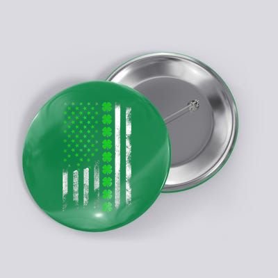 Irish American Flag Shamrock Clover Happy St Patrick's Day Button