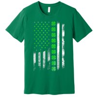 Irish American Flag Shamrock Clover Happy St Patrick's Day Premium T-Shirt