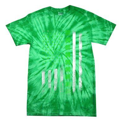 Irish American Flag Shamrock Clover Happy St Patrick's Day Tie-Dye T-Shirt