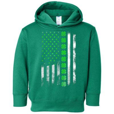 Irish American Flag Shamrock Clover Happy St Patrick's Day Toddler Hoodie