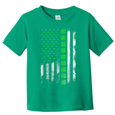 Irish American Flag Shamrock Clover Happy St Patrick's Day Toddler T-Shirt