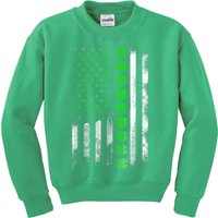Irish American Flag Shamrock Clover Happy St Patrick's Day Kids Sweatshirt