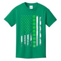 Irish American Flag Shamrock Clover Happy St Patrick's Day Kids T-Shirt