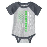 Irish American Flag Shamrock Clover Happy St Patrick's Day Infant Baby Jersey Bodysuit