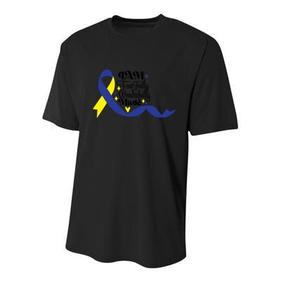 I Am Fearfully Wonderfully Made For Down Syndrome Awareness Gift Youth Performance Sprint T-Shirt