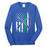 Irish American Flag Hunting St Patrick's Day Heritage Cute Gift Long Sleeve Shirt