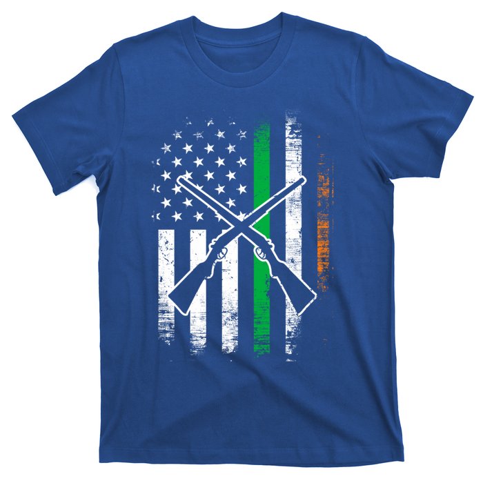 Irish American Flag Hunting St Patrick's Day Heritage Cute Gift T-Shirt