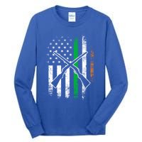 Irish American Flag Hunting St Patrick's Day Heritage Cute Gift Tall Long Sleeve T-Shirt