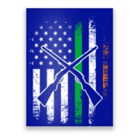 Irish American Flag Hunting St Patrick's Day Heritage Cute Gift Poster