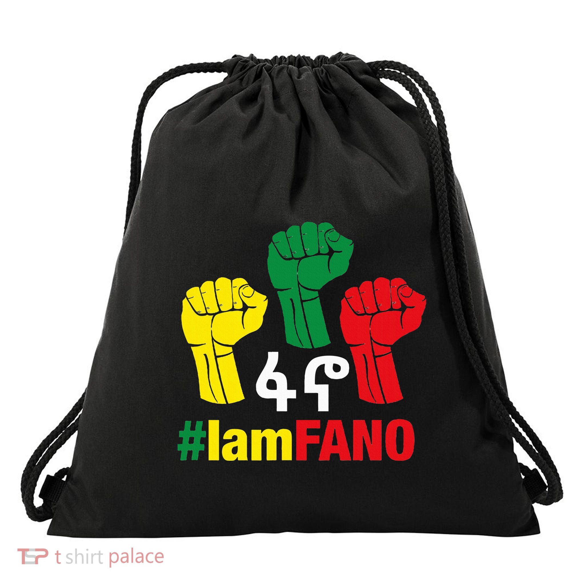 I Am Fano Fist Drawstring Bag